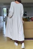 Made in Italy Donegal Cotton Jersey Smock Dress Stone